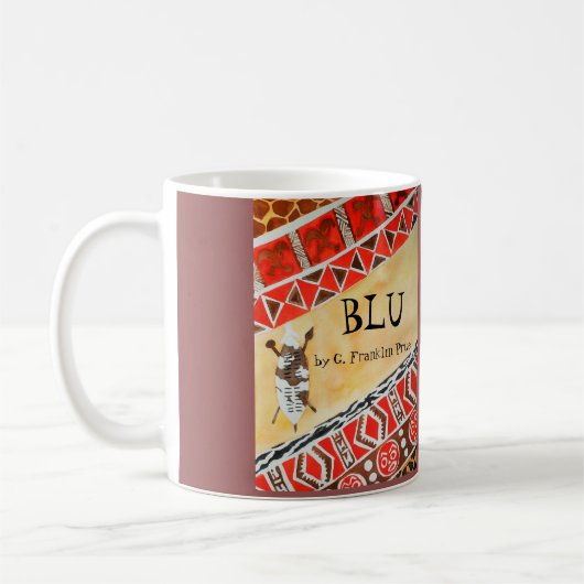 Aquarell-blauer Bucheinband Kaffeetasse (Links)