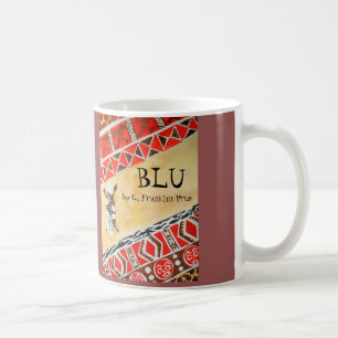 Aquarell-blauer Bucheinband Kaffeetasse