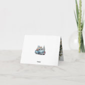 Aquarell Blauer LKW Foto Frohe Weihnachten (Rückseite)