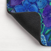 Aquarell, blaues Blumenmousepad Mousepad (Ecke)