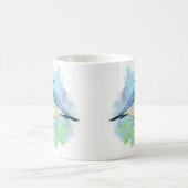 Aquarell Blaues Gartenvogel Kunst Kaffeetasse (Mittel)