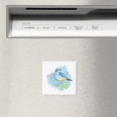 Aquarell Blaues Vögelchen Hübsche Blaue Garten Vog Magnet (In Situ (Geschirrspüler))