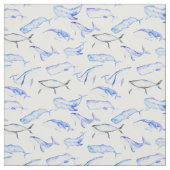 Aquarell-Blauwal-Muster 5 Stoff (Muster)