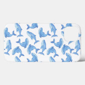 Aquarell-Blauwal-Muster Case-Mate iPhone Hülle (Rückseite (Horizontal))