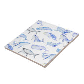 Aquarell-Blauwal-Muster Fliese (Seite)