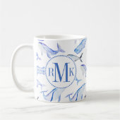 Aquarell-Blauwal-Muster Kaffeetasse (Links)