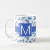 Aquarell-Blauwal-Muster Kaffeetasse (Links)