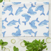 Aquarell-Blauwal-Muster Küchentuch (Gefaltet)