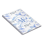 Aquarell-Blauwal-Muster Notizblock (Rechte Seite)