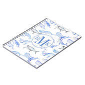 Aquarell-Blauwal-Muster Notizblock (Linke Seite)