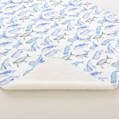 Aquarell-Blauwal-Muster Sherpadecke (3/4)