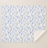 Aquarell-Blauwal-Muster Sherpadecke (Vorderseite (Horizontal))