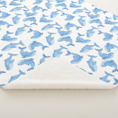 Aquarell-Blauwal-Muster Sherpadecke (3/4)
