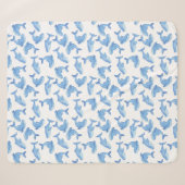 Aquarell-Blauwal-Muster Sherpadecke (Vorderseite (Horizontal))