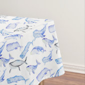 Aquarell-Blauwal-Muster Tischdecke (Beispiel)