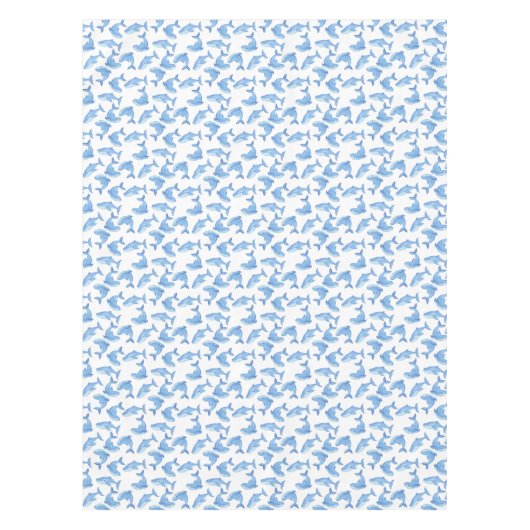 Aquarell-Blauwal-Muster Tischdecke (Vorderseite)