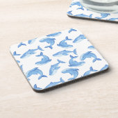 Aquarell-Blauwal-Muster Untersetzer (Linke Seite)