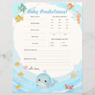 Aquarell Blauwelle Wal Baby Vorhersagen Flyer