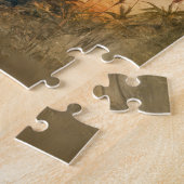 Aquarell Blockhütte im Morgennebel Puzzle (Seite)
