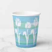 Aquarell Blue Birthday Kids Tulip Papier Becher (Rückseite)