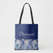 Aquarell Blue Blume Bouquet-Bridesmaid Geschenk- Tasche (Vorderseite)