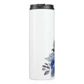 Aquarell Blue Blume Bouquet-Bridesmaid- Thermosbecher (Rückseite)