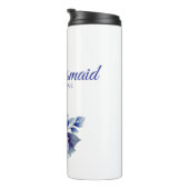 Aquarell Blue Blume Bouquet-Bridesmaid- Thermosbecher (Nach rechts gedreht)