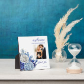 Aquarell Blue Blume Bouquet- Fotoplatte (InSitu)