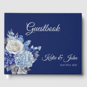 Aquarell Blue Blume Bouquet-Wedding - Gästebuch (Vorderseite)