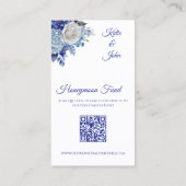 Aquarell Blue Blume Bouquet-Wedding Registry- Visitenkarte (Rückseite)