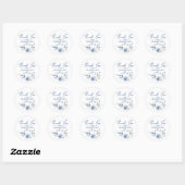 Aquarell Blue Blume Danke Stickers (Blatt)