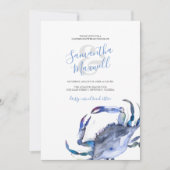 Aquarell Blue Coastal Crab Paare Dusche (Vorderseite)