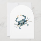 Aquarell Blue Crab Meeresfrüchte Probe Abendessen Einladung (Rückseite)