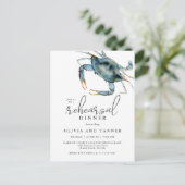 Aquarell Blue Crab Meeresfrüchte Probe Abendessen Postkarte (Stehend Vorderseite)