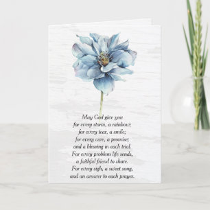 Aquarell Blue Dahlia Blume Denken Sie an Sie Karte