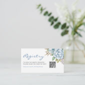 Aquarell Blue Flowers Baby QR Code Registrierung Begleitkarte (Stehend Vorderseite)