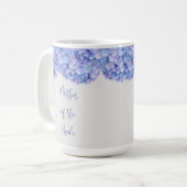 Aquarell Blue Hydrangea Mutter der Braut Kaffeetasse (Vorderseite Links)
