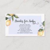Aquarell Blue Lemon Bücher für Babytickets Begleitkarte (Vorderseite)