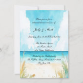 Aquarell Blue Ocean Beach Probe Abendessen Einladung (Vorderseite)