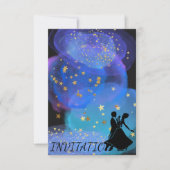 Aquarell Blue Ocean Night Sky Starry Dance Party Einladung (Vorderseite)
