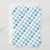 Aquarell Blue Polka Dot Niedlich Babydusche Einladung (Rückseite)