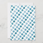 Aquarell Blue Polka Dot Niedlich Babydusche Einladung (Rückseite)