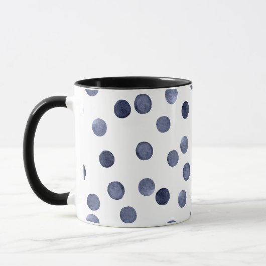 Aquarell Blue Polka dot Tasse (Links)