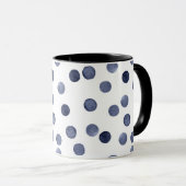 Aquarell Blue Polka dot Tasse (VorderseiteRechts)