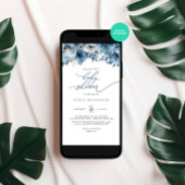 Aquarell Blue Winter Baby Dusche Einladung