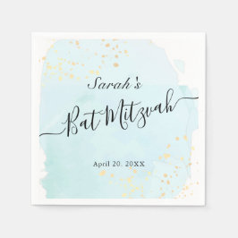 Aquarell Blue x Gold Bat Mitzvah Napkins Serviette