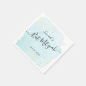 Aquarell Blue x Gold Bat Mitzvah Napkins Serviette (Ecke)