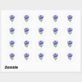 Aquarell blühende violette Aster-Blume  Runder Aufkleber (Blatt)
