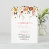 Aquarell Blume Abschluss Brunch Babydusche I Einladung (Stehend Vorderseite)