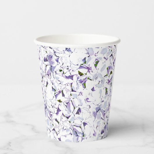 Aquarell Blume aus Hydrangeas. Pappbecher (Rückseite)